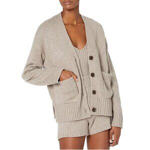 [The Drop] Brigitte Chunky Button-Front Pocket Ribbed Cardigan